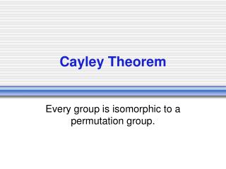 Cayley Theorem