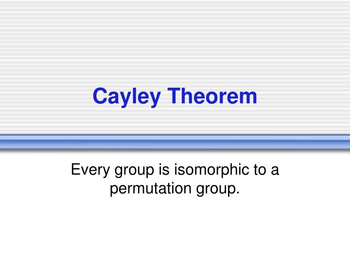 cayley theorem