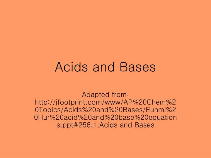 acids and bases