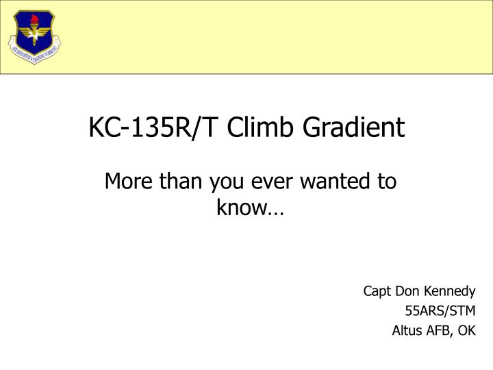 kc 135r t climb gradient