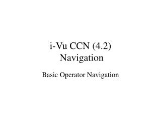 i-Vu CCN (4.2) Navigation