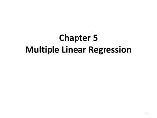 Chapter 5 Multiple Linear Regression