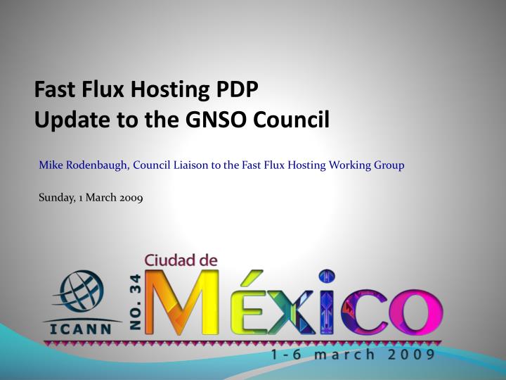 fast flux hosting pdp update to the gnso council