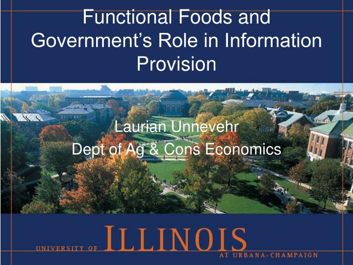 functional foods and government s role in information provision