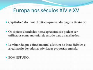 europa nos s culos xiv e xv