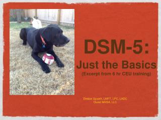 DSM-5: Just the Basics ( Excer p t from 6 hr CEU training)