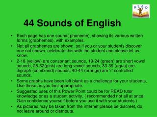 44 Sounds of English