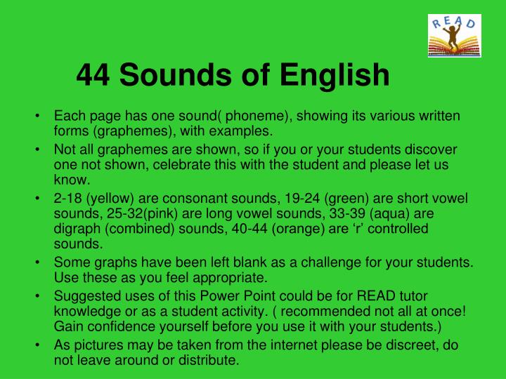 44 sounds of english