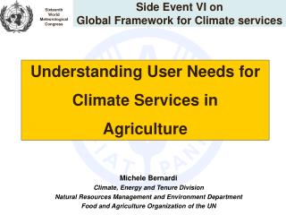 Side Event VI on Global Framework for Climate services