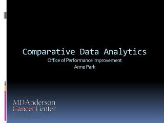 Comparative Data Analytics Office of Performance Improvement Anne Park