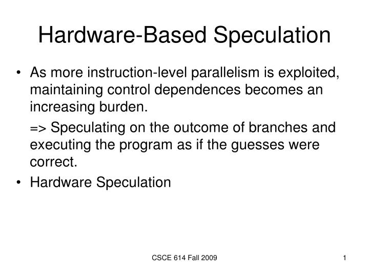 hardware based speculation
