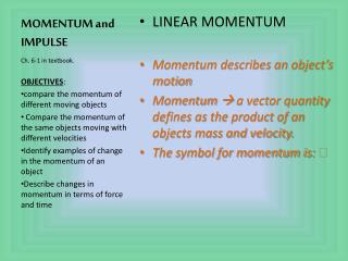 MOMENTUM and IMPULSE