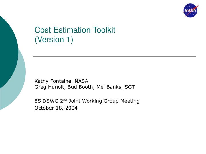 cost estimation toolkit version 1