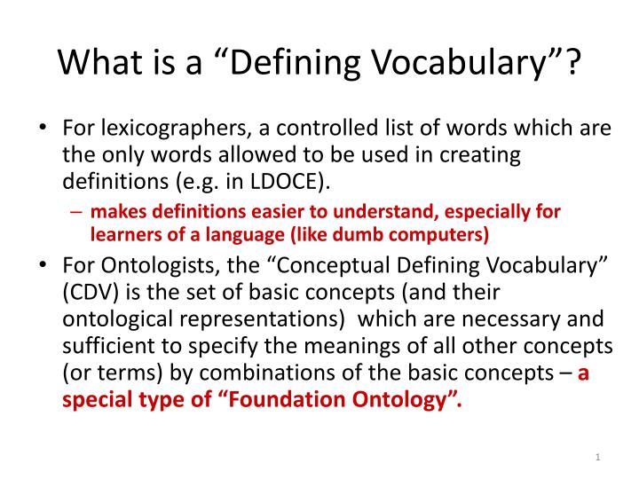 what is a defining vocabulary