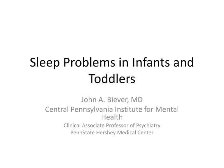 sleep problems in infants and toddlers