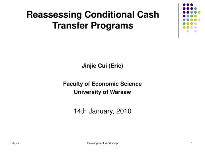 reassessing conditional cash transfer programs