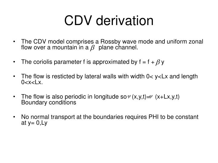 cdv derivation