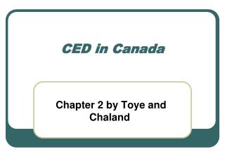 CED in Canada