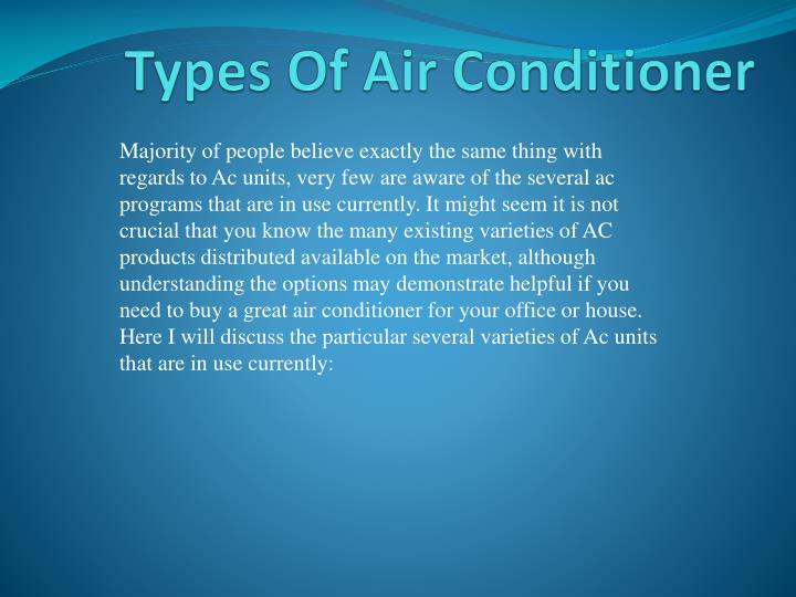 types of air conditioner