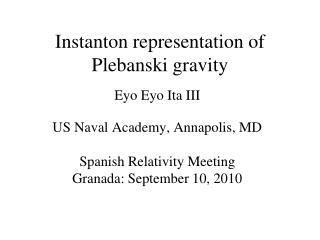 Instanton representation of Plebanski gravity