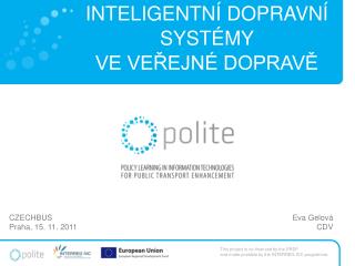 inteligentn dopravn syst my ve ve ejn doprav