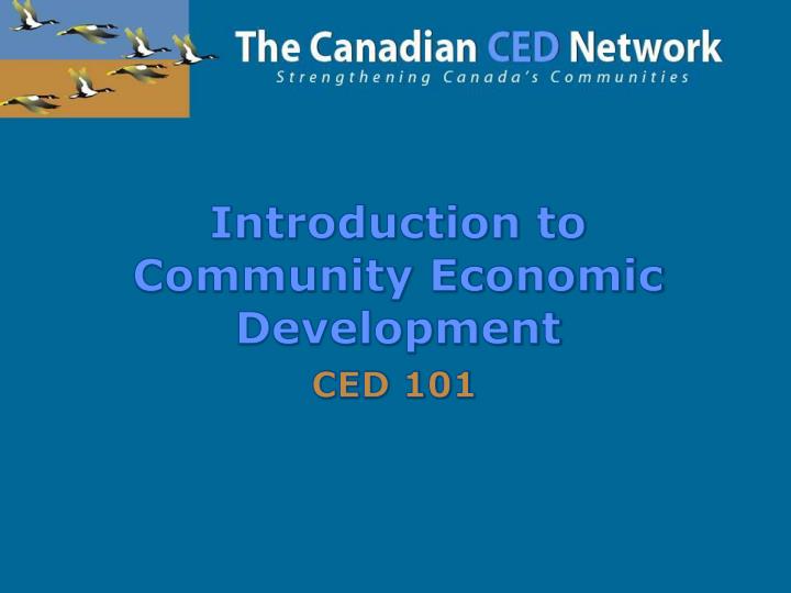 introduction to community economic development