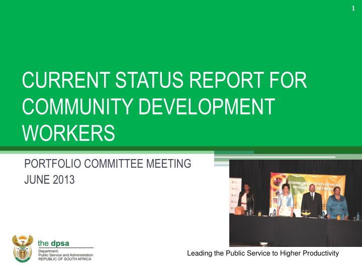 current status report for community development workers