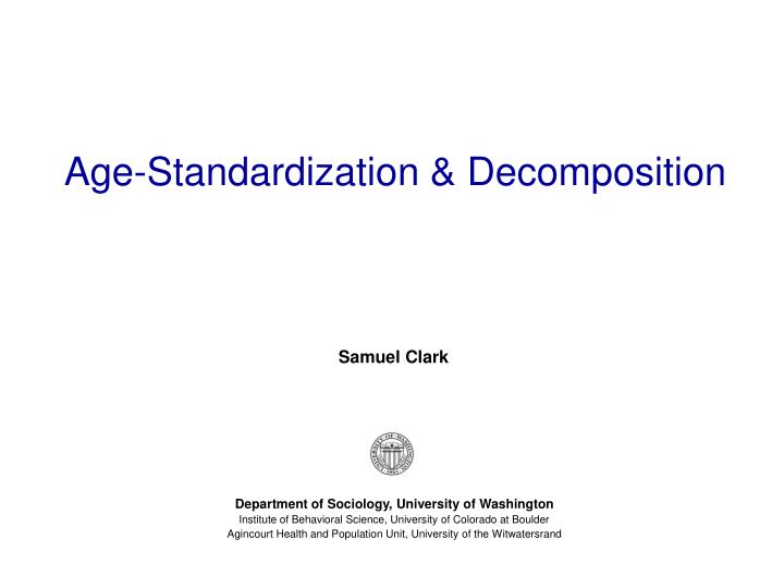 age standardization decomposition