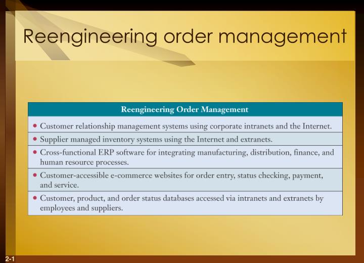 reengineering order management