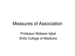 measures of association