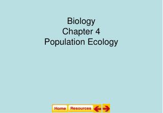 Biology Chapter 4 Population Ecology