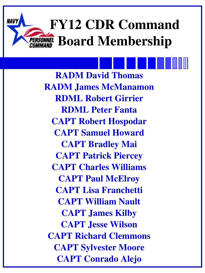 fy12 cdr command board membership