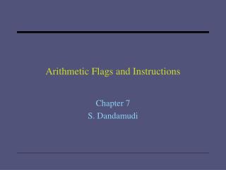 Arithmetic Flags and Instructions