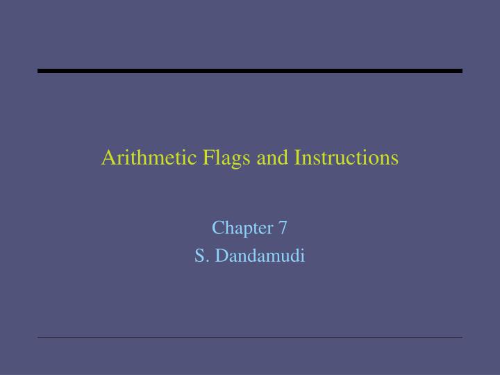 arithmetic flags and instructions