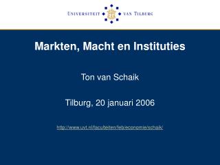 markten macht en instituties