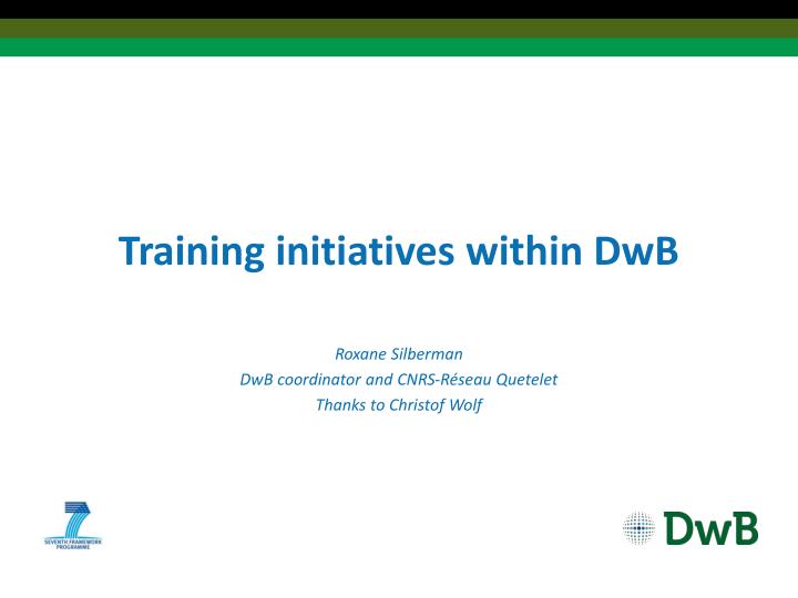 training initiatives within dwb