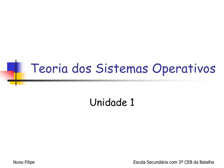teoria dos sistemas operativos