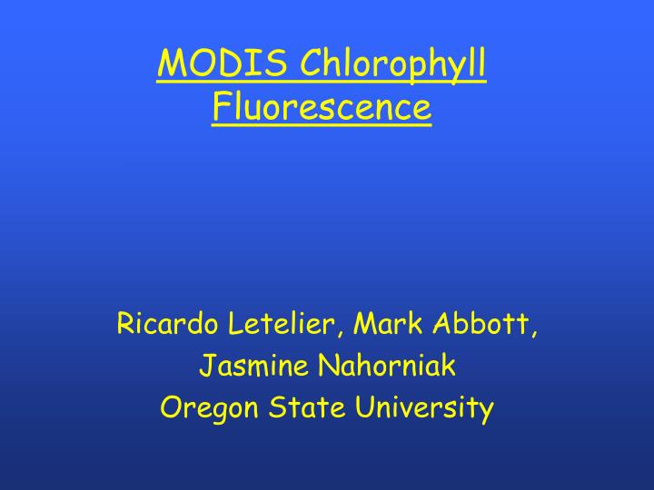 modis chlorophyll fluorescence