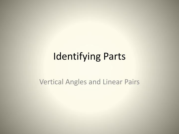 identifying parts