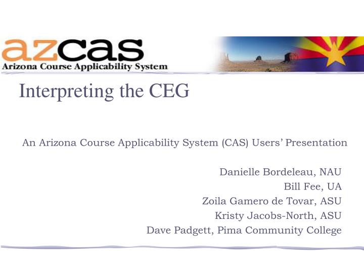 an arizona course applicability system cas users presentation
