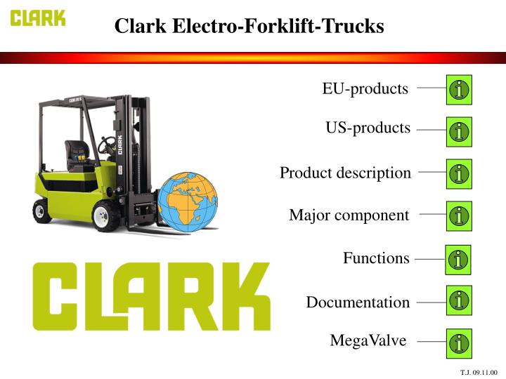 clark electro forklift trucks