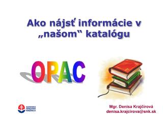 ako n js inform cie v na om katal gu