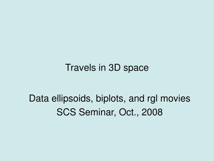 travels in 3d space