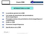 INTRODUCTION A LA CEM - slide 1