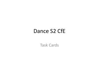 Dance S2 CfE