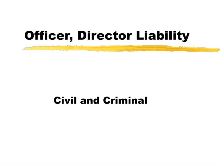 officer director liability