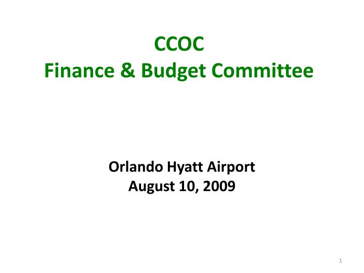ccoc finance budget committee