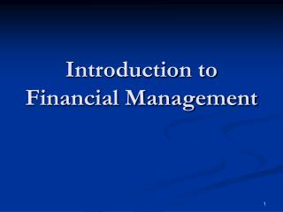 Introduction to Financial Management