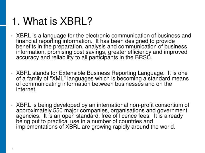 1 what is xbrl