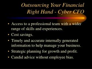 Outsourcing Your Financial Right Hand - Cyber CFO